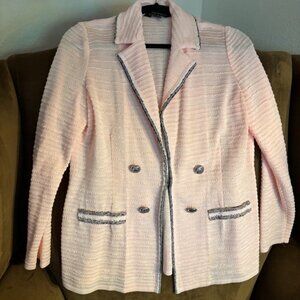 Ming Wang Sweater Blazer - Light Pink - Small